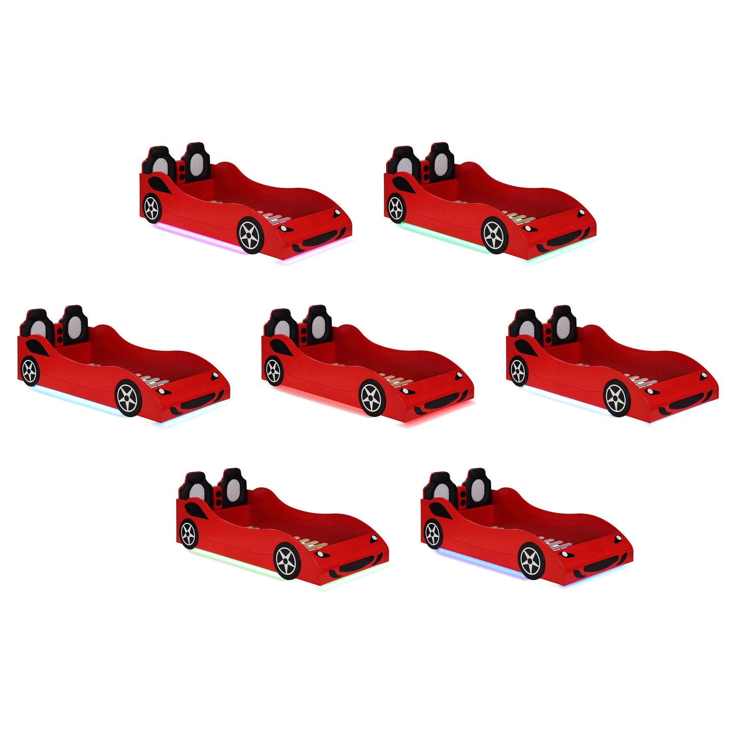 watson wood twin led car bed red