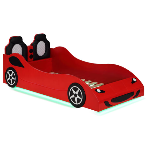 Sonora Wood Twin LED Car Bed RedRed