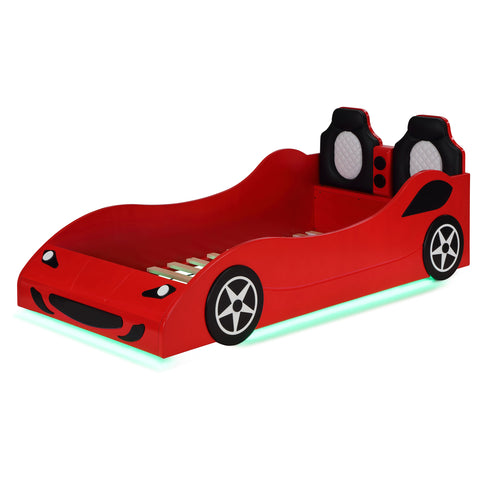 Sonora Wood Twin LED Car Bed RedRed