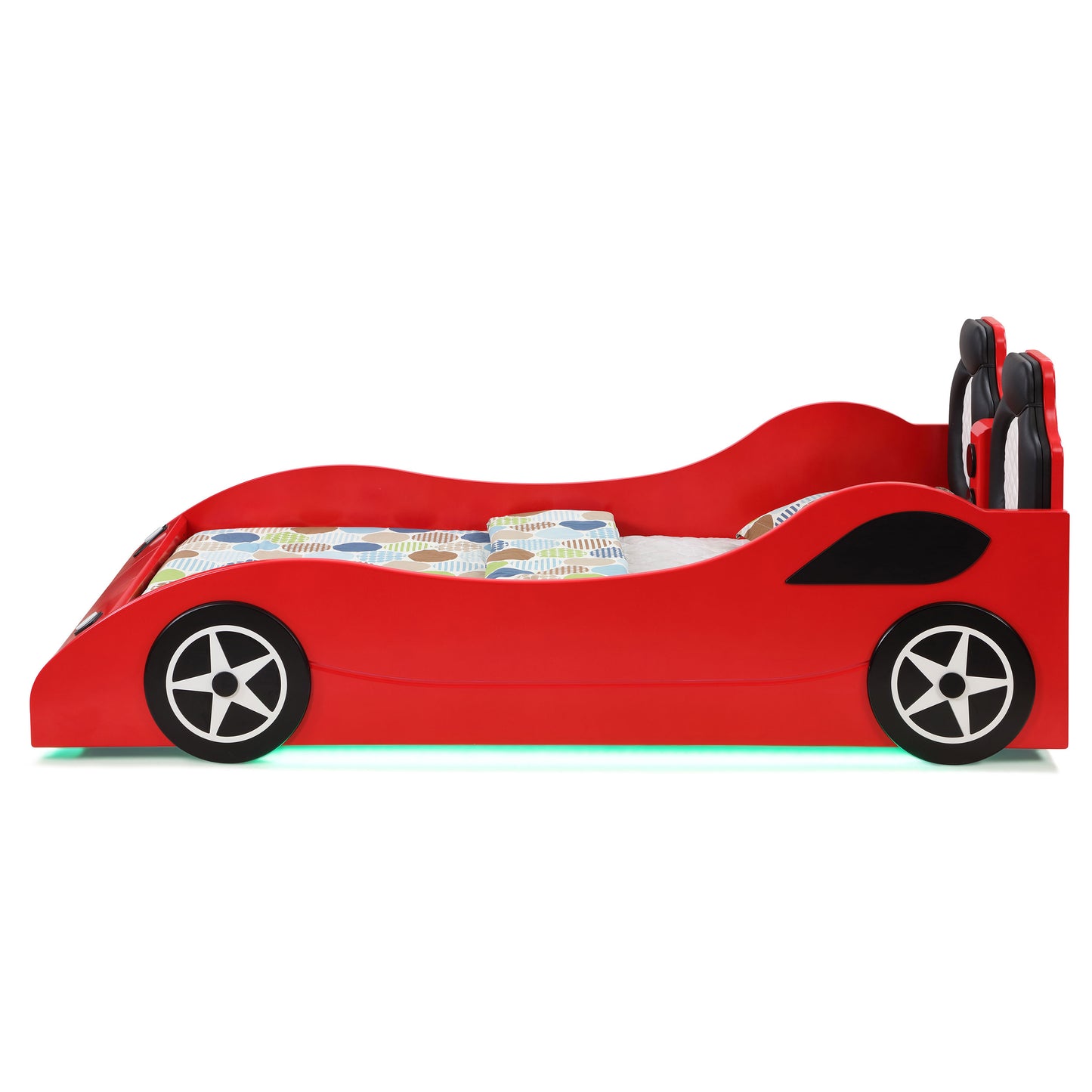 watson wood twin led car bed red