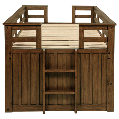 Flanary Wood Twin Captains Bed With Trundle Medium Brown