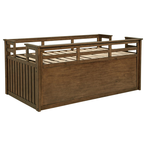 Flanary Wood Twin Captains Bed With Trundle Medium Brown