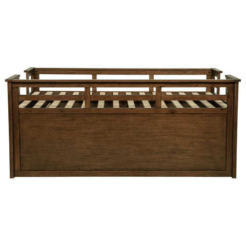 Flanary Wood Twin Captains Bed With Trundle Medium Brown