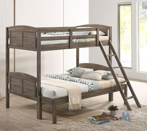 Kosmo Wood Twin Over Full Bunk Bed Weathered BrownWeathered Brown