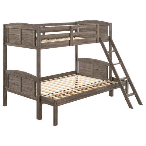 Kosmo Wood Twin Over Full Bunk Bed Weathered BrownWeathered Brown