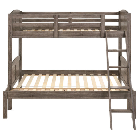 Kosmo Wood Twin Over Full Bunk Bed Weathered BrownWeathered Brown