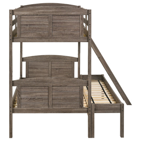 Kosmo Wood Twin Over Full Bunk Bed Weathered BrownWeathered Brown