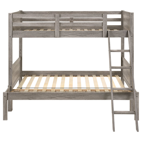 Melo Wood Twin Over Full Bunk Bed Weathered TaupeWeathered Taupe