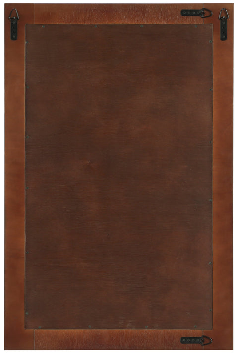Delaney 24" Walnut Birch Veneer Frame Mirror, 1 Piece