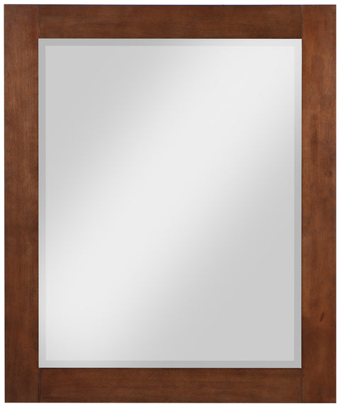 Delaney 30" Walnut Birch Veneer Frame Mirror, 1 Piece