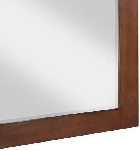 Delaney 30" Walnut Birch Veneer Frame Mirror, 1 Piece