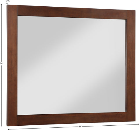 Delaney 44" Walnut Birch Veneer Frame Mirror, 1 Piece