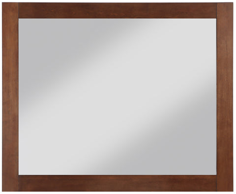 Delaney 44" Walnut Birch Veneer Frame Mirror, 1 Piece