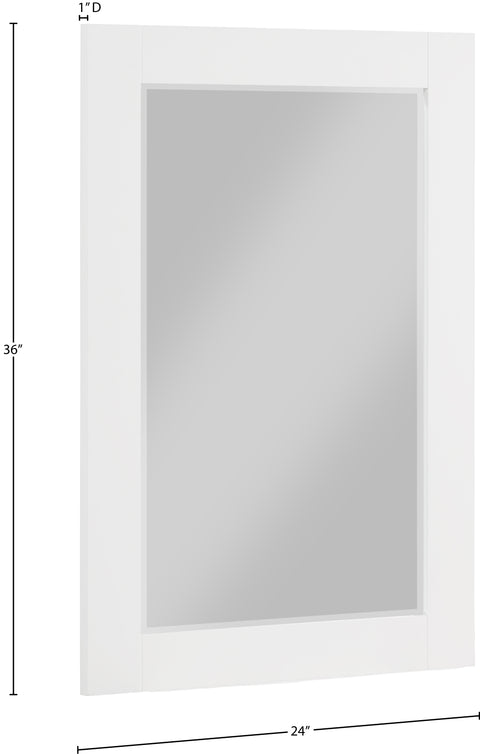 Delaney 24" White Birch Veneer Frame Mirror, 1 Piece