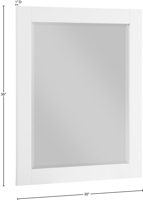 Delaney 30" White Birch Veneer Frame Mirror, 1 Piece