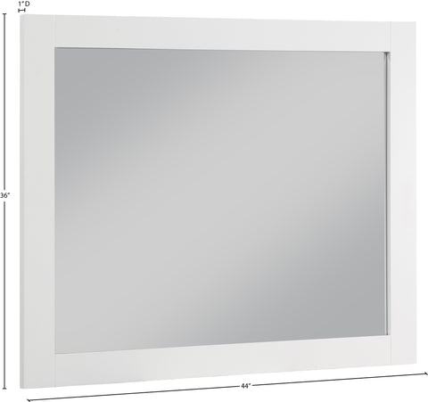 Delaney 44" White Birch Veneer Frame Mirror, 1 Piece