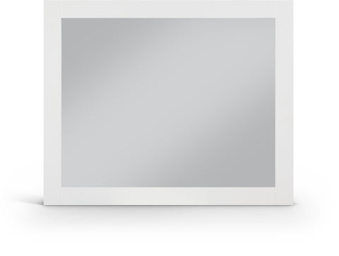 Delaney 44" White Birch Veneer Frame Mirror, 1 Piece