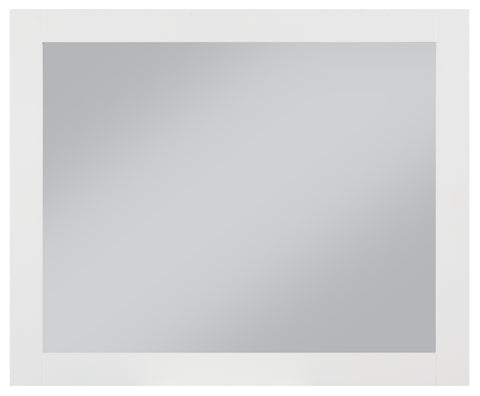 Delaney 44" White Birch Veneer Frame Mirror, 1 Piece