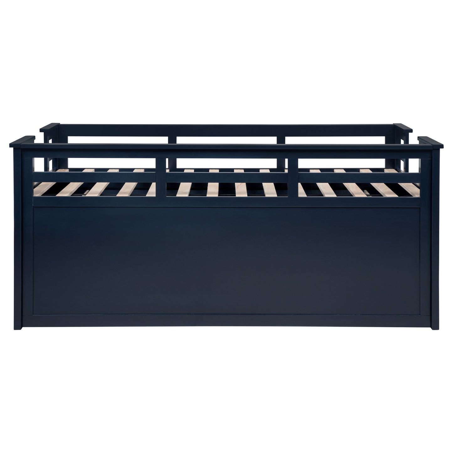 flanary wood twin captains bed with trundle navy blue