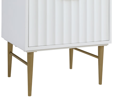 Isolde 24" White Engineered Stone Top And Solid Wood Base Bathroom Vanity, 1 Piece