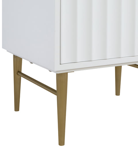 Isolde 24" White Engineered Stone Top And Solid Wood Base Bathroom Vanity, 1 Piece
