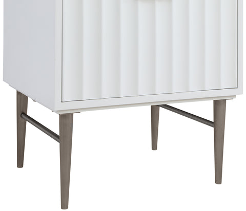 Isolde 24" White Engineered Stone Top And Solid Wood Base Bathroom Vanity, 1 Piece (Style 2)