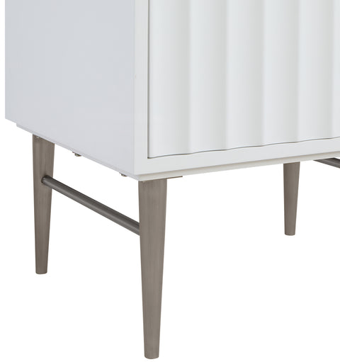 Isolde 24" White Engineered Stone Top And Solid Wood Base Bathroom Vanity, 1 Piece (Style 2)