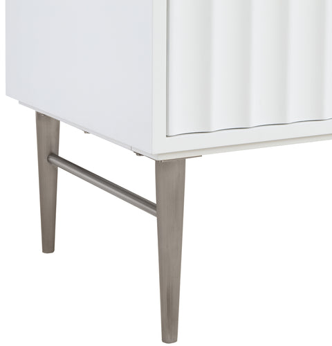 Isolde 36" White Engineered Stone Top And Solid Wood Base Bathroom Vanity, 1 Piece (Style 2)