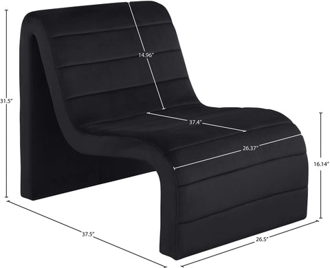 Blaire Black Velvet Upholstered Accent Chair, 1 Piece