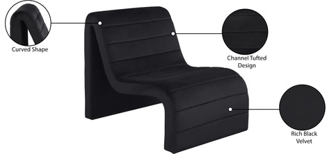 Blaire Black Velvet Upholstered Accent Chair, 1 Piece