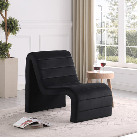 Blaire Black Velvet Upholstered Accent Chair, 1 Piece