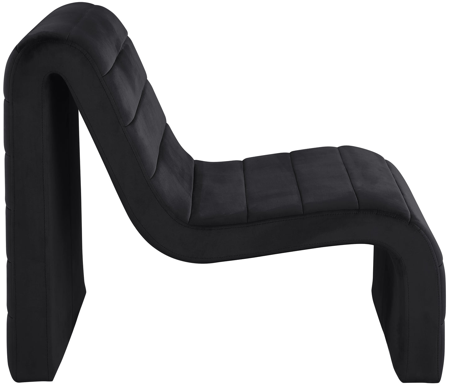 cassie black velvet accent chair black