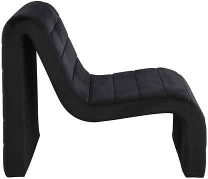 Cassie Black Velvet Accent Chair Black