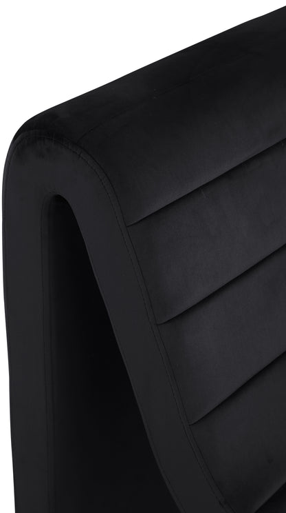 Cassie Black Velvet Accent Chair Black