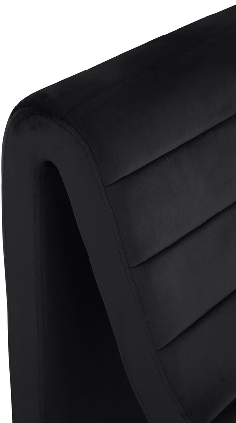 Blaire Black Velvet Upholstered Accent Chair, 1 Piece