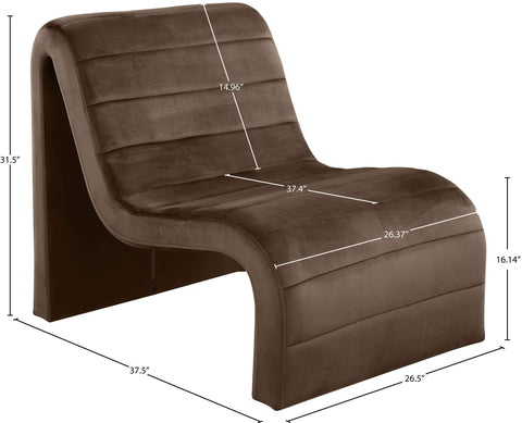 Blaire Brown Velvet Upholstered Accent Chair, 1 Piece