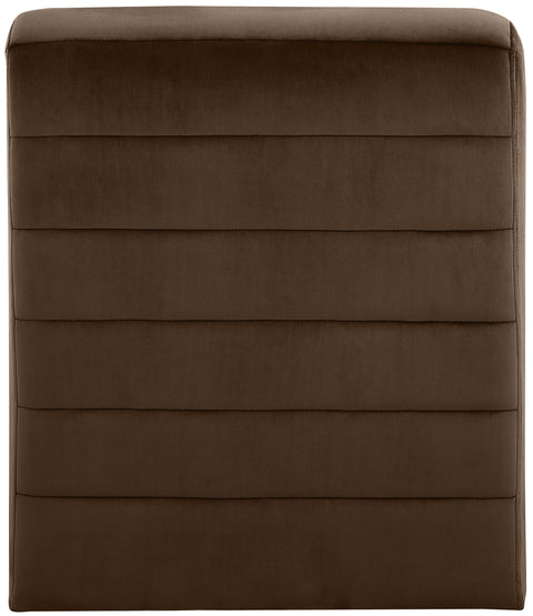Blaire Brown Velvet Upholstered Accent Chair, 1 Piece