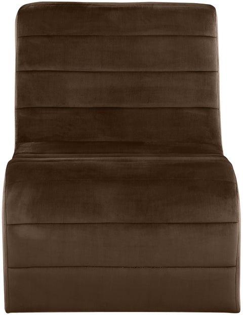 Blaire Brown Velvet Upholstered Accent Chair, 1 Piece