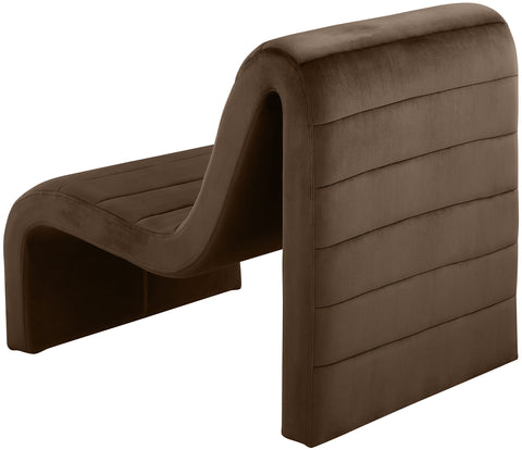 Blaire Brown Velvet Upholstered Accent Chair, 1 Piece