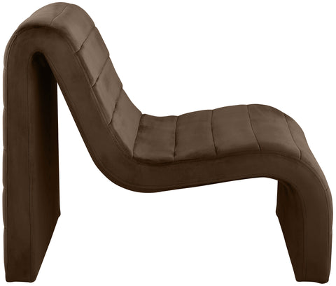 Blaire Brown Velvet Upholstered Accent Chair, 1 Piece