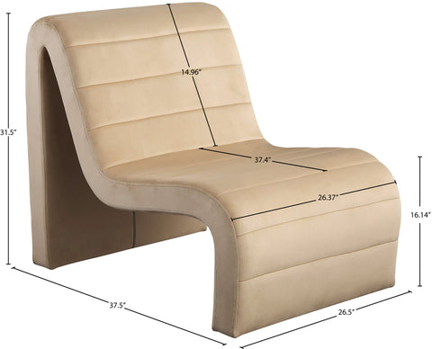 Blaire Camel Velvet Upholstered Accent Chair, 1 Piece