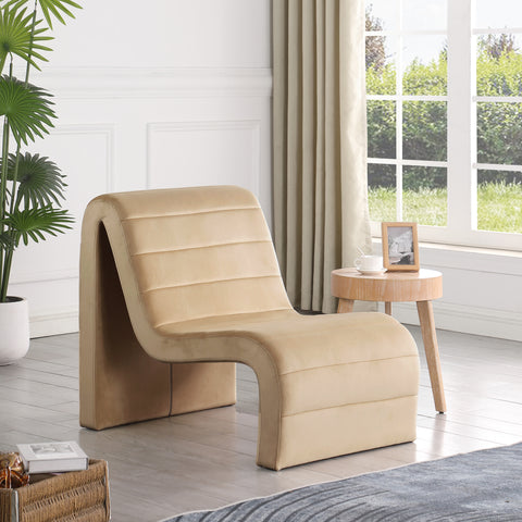 Blaire Camel Velvet Upholstered Accent Chair, 1 Piece