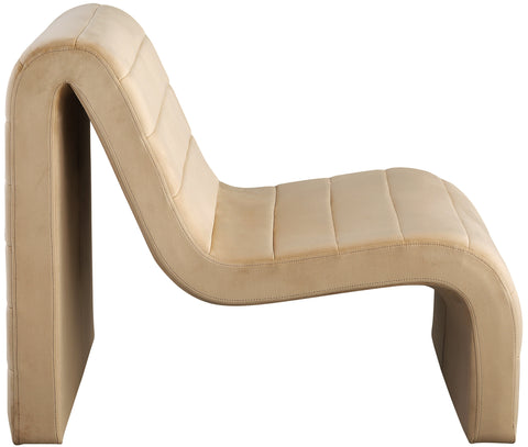 Blaire Camel Velvet Upholstered Accent Chair, 1 Piece