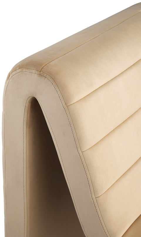 Blaire Camel Velvet Upholstered Accent Chair, 1 Piece