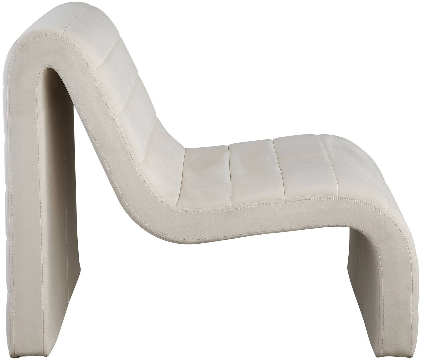 cassie cream velvet accent chair cream