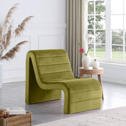 Blaire Olive Velvet Upholstered Accent Chair, 1 Piece
