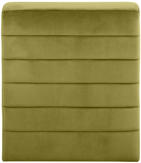 Blaire Olive Velvet Upholstered Accent Chair, 1 Piece