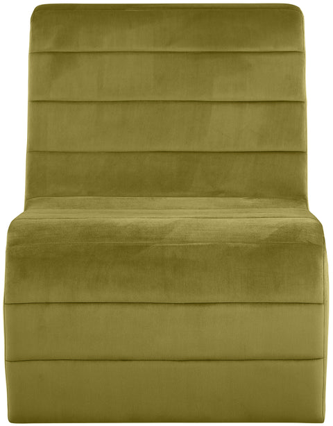 Blaire Olive Velvet Upholstered Accent Chair, 1 Piece