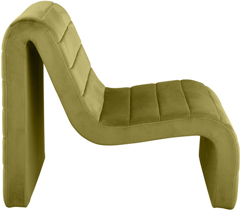 Blaire Olive Velvet Upholstered Accent Chair, 1 Piece