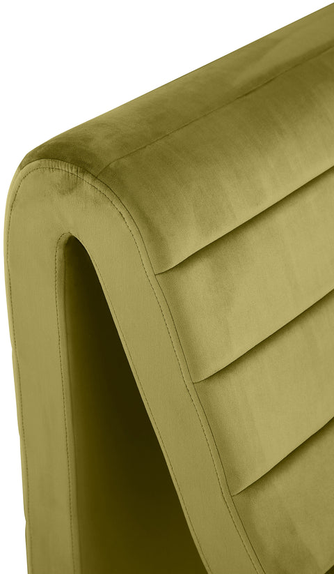 Blaire Olive Velvet Upholstered Accent Chair, 1 Piece